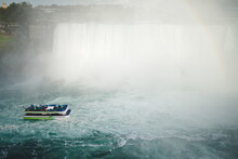 The Maid Of The Mist At Niagara Falls In Ontario, Canada.
