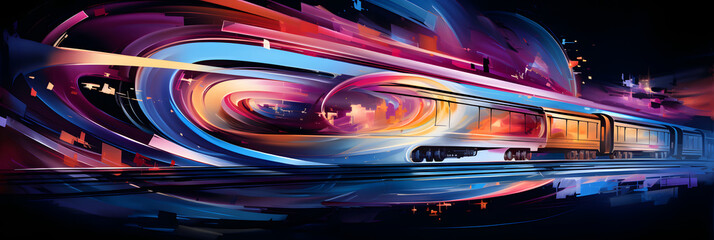 Wall Mural - Dynamic abstract  with vibrant light streaks, ideal for technology, , and velocity concepts, capturing high-speed motion and energy