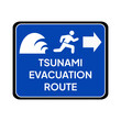 © Septadi - A label or sign indicating the tsunami evacuation route to inform people of the correct path during an earthquake