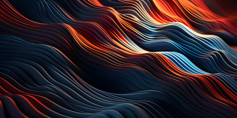 Wall Mural - Vibrant abstract background with dynamic digital waves in blue, red, and orange - perfect for technology-themed projects, presentations, and graphic designs