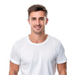 © olegganko - Handsome business man in white t-shirt isolated