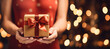 Geschenk box geburtstag weihnachten schleife hand, feier dekoration valentin jahrestag überraschen