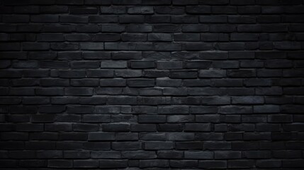 Wall Mural - black brick wall dark background for design 