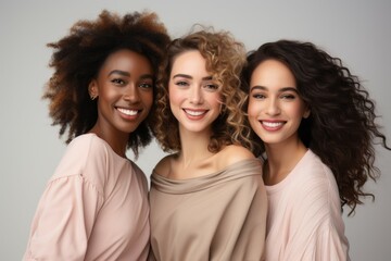 Wall Mural - A group of different women. Background with selective focus and copy space