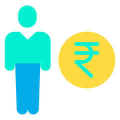 Canvas Print - Flat Rupees Payment icon