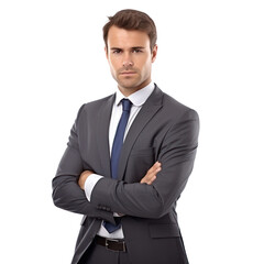 Wall Mural - Handsome business man isolated on white