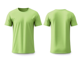 plain green t-shirt mockup design. front and back view. generative ai