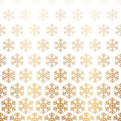 Wall Mural - snowflake gold seamless pattern. repeating fades degrade golden snowflakes background. repeated fade