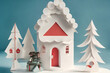 christmas winter house ai generated background