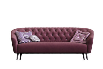 Wall Mural - sofa isolate on a transparent background, interior furniture, 3D illustration, cg render
