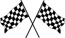 Crossed Double Checkered Raking Flag Single Car Motorcycle Race Flag Finnish Line Flag Eps Vector File 