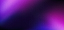 Purple Black Blue Dark Glowing Grainy Gradient Background Noise Texture Poster Header Banner Design Copy Space