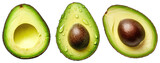 set of avocado isolated on transparent background