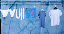 clothes drying in the sun