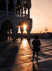 Wall Mural - sunrise in Venice Italy at San Marco square