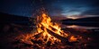illustration of bonfire at night, generative AI