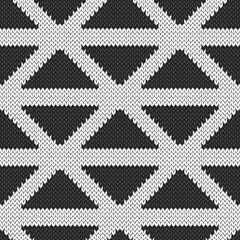 Wall Mural - Black and white triangle geometric seamless pattern. Vector illustration