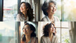 明るい窓辺で微笑む40代～60代の日本人女性のポートレートセット