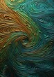 closeup swirl wall turbulent deep wax greenish color colored orange blue eighteen dimensional mature