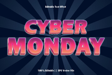 Wall Mural - Cyber Monday Editable Text Effect 3D Gradient Style