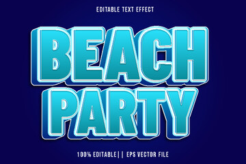 Wall Mural - Beach Party Editable Text Effect 3D Gradient Style