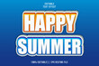 © Valiant15 Graphic - Happy Summer Editable Text Effect 3D Emboss Style