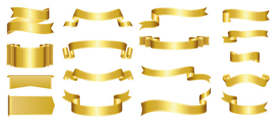Wall Mural - gold ribbon banner design material