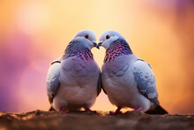 A Pair Of Doves Kissing