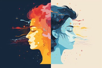 Wall Mural - Creative illustration for states of mind