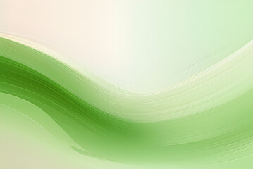 Wall Mural - Dynamic Horizontal Banner. Smooth Swirl Waves Background Design With Beige, Moderate Green and Light Green Color.