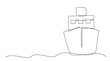 Ship One line drawing isolated on white background