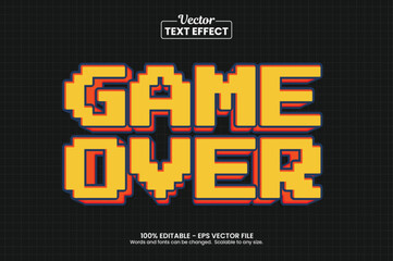 Wall Mural - retro arcade games, editable text effect