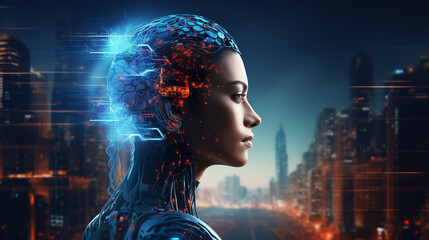 Artificial Intelligence Head City Human and Innovation