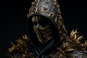 Poster - man wearing a suit and holding a golden crown, 