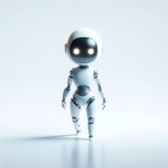 Wall Mural - Robot cute character concept digital android illustration technology isolated with background white