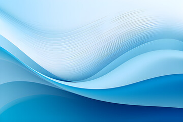 Wall Mural - Colorful Horizontal Header With Steel Blue, Pale Turquoise and Sky Blue Colors. Dynamic Curved Lines With Fluid Flowing Waves and Curves.