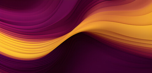 Wall Mural - Modern Horizontal Header With Golden Rod, Very Dark Magenta and Khaki Colors. Dynamic Curved Lines With Fluid Flowing Waves and Curves.