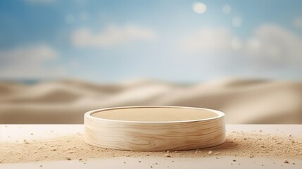 Poster - Decorate your product on a pedestal with sand and plenty of space