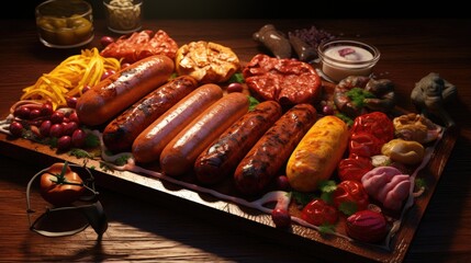 Poster - Assorted toppings for vegan sausages made at home