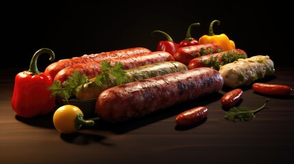 Poster - Assorted toppings for vegan sausages made at home