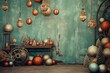Retro holiday backdrop with a textured, old-fashioned look. Generative AI