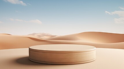 Poster - Decorate your product on a pedestal with sand and plenty of space
