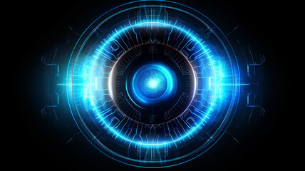 Blue eye technology concept.