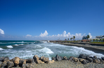 Wall Mural - autumn sunny day on the Mediterranean sea in Cyprus