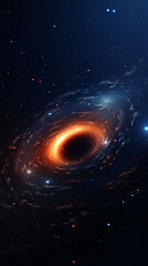 Wall Mural - Incredibly beautiful spiral galaxy 3d rendered somewhere in deep space, cosmic black hole footage