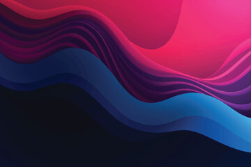 Wall Mural - Blue and pink color wavy background with paper cut style