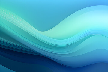 Wall Mural - Futuristic Banner Background With Cadet Blue, Light Sea Green and Midnight Blue Color. Modern Soft Curvy Waves Background Design.