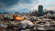 © Jan - Sad view of a landfill. Environmental disaster that needs to be stopped. Fire of plastic bottles and toxic waste never decompose