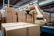 Collaborative robot assisting in lifting and transferring tasks. Generative AI