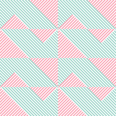 Leinwandbilder - Modern abstract geometric contemporary vector seamless diagonal pattern with simple elements and shapes. Graphic pastel colored minimalist background.